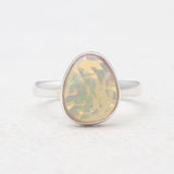 Natural Ethiopian Opal Silver Rings
