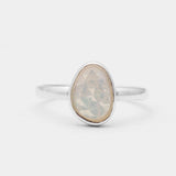 Natural Ethiopian Opal Silver Rings