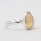 Natural Ethiopian Opal Silver Rings