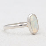 Natural Ethiopian Opal Silver Rings