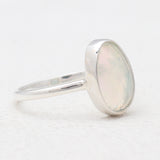Natural Ethiopian Opal Silver Rings