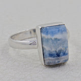 Blue Rhodochrosite Silver Ring