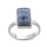 Blue Rhodochrosite Silver Ring