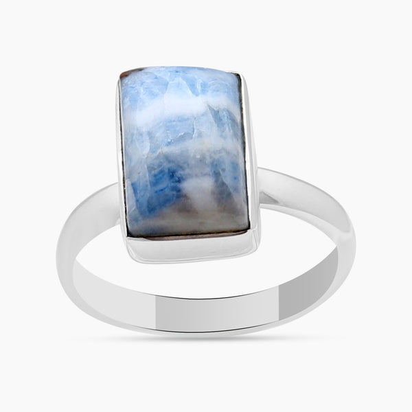 Blue Rhodochrosite Silver Rings