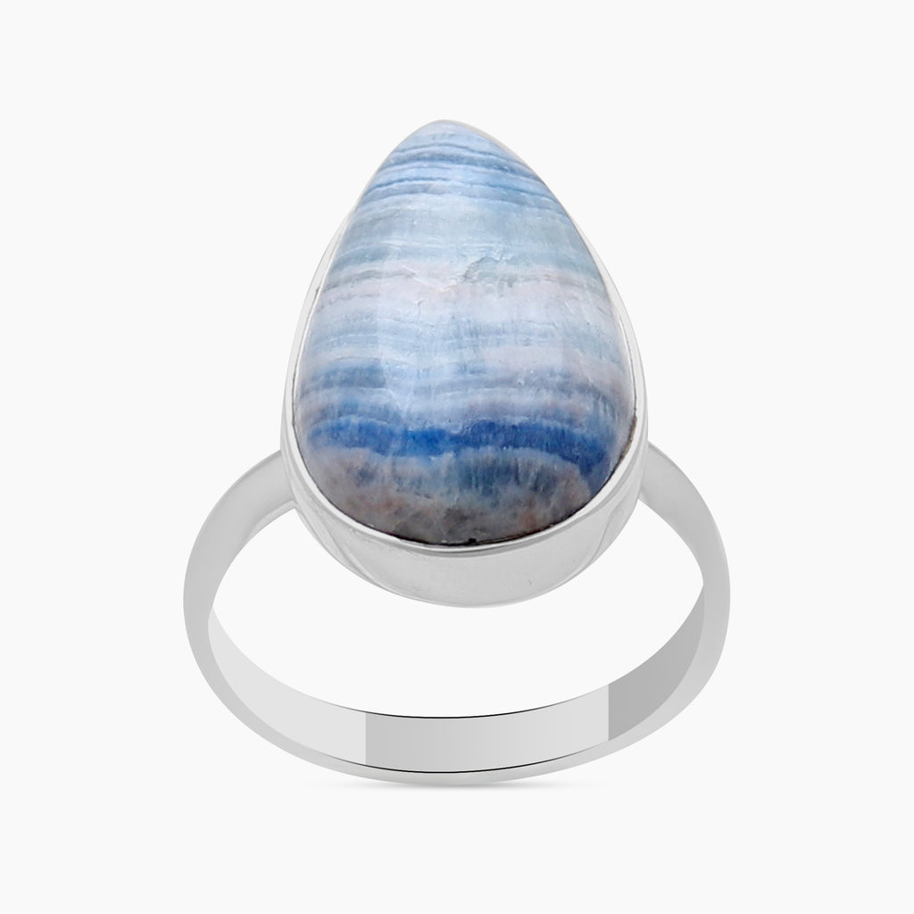 Blue Rhodochrosite Silver Rings