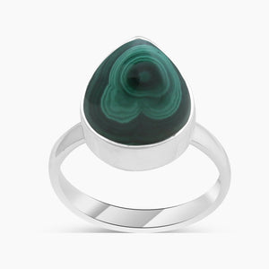 Natural Malachite 925 Sterling Silver Rings