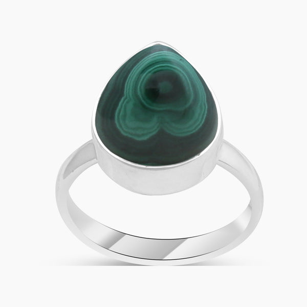 Natural Malachite 925 Sterling Silver Rings