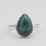 Natural Malachite 925 Sterling Silver Rings