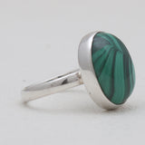 925 Sterling Silver Green Malachite Rings