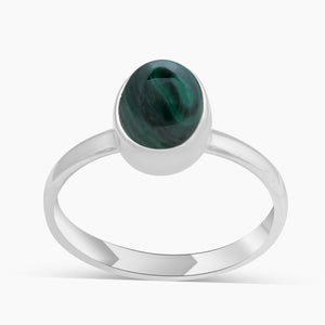 Natural Malachite 925 Sterling Silver Rings