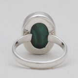 925 Sterling Silver Green Malachite Rings