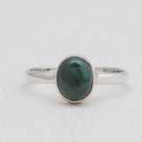 Natural Malachite 925 Sterling Silver Rings