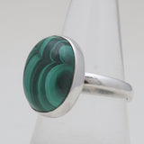 925 Sterling Silver Green Malachite Rings