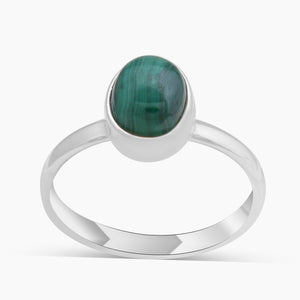 Natural Malachite 925 Sterling Silver Rings