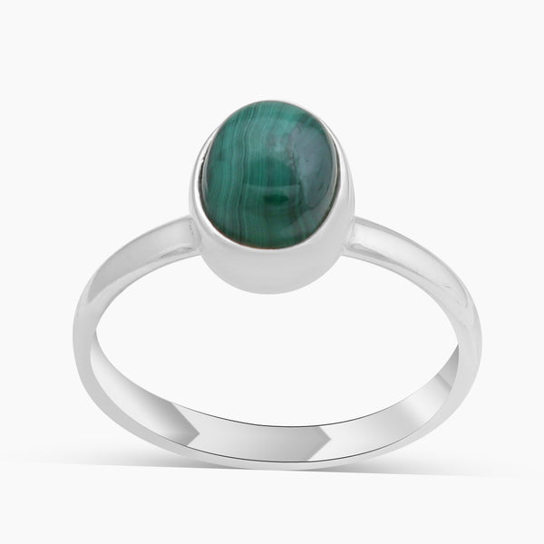 Natural Malachite 925 Sterling Silver Rings