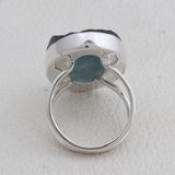 Natural Florite Silver Ring