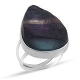 Natural Florite Silver Ring