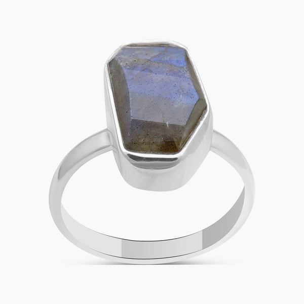 Natural Labradorite Silver Rings