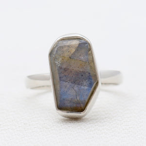 Natural Labradorite Silver Rings
