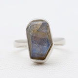 Natural Labradorite Silver Rings