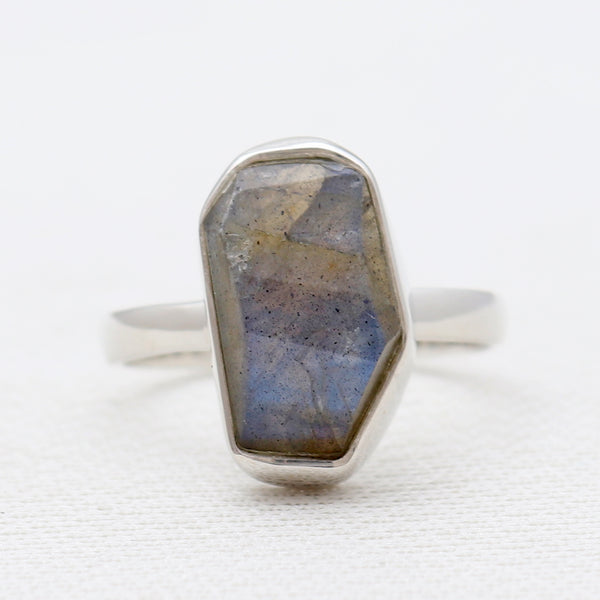 Natural Labradorite Silver Rings