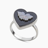 Natural Carving Silver Ring