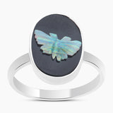 Natural Carving Silver Ring