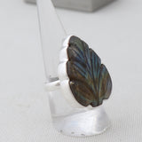 Carving Labradorite Silver Ring