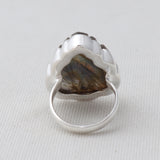 Carving Labradorite Silver Ring