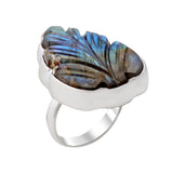 Carving Labradorite Silver Ring