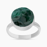 925 Sterling Silver Malachite Brain Rings