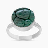 925 Sterling Silver Malachite Brain Rings