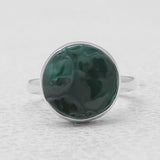 925 Sterling Silver Malachite Brain Rings