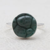 925 Sterling Silver Malachite Brain Rings