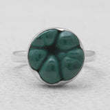 925 Sterling Silver Malachite Brain Rings