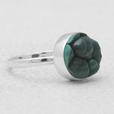 925 Sterling Silver Malachite Brain Rings