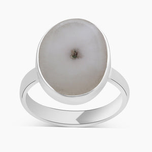 925 Silver Solar Ice Quartz Rings