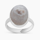 925 Silver Solar Ice Quartz Rings