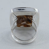 Turkish Stick Agate Sterling Silver Dual Band Ring