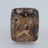 Turkish Stick Agate Sterling Silver Dual Band Ring