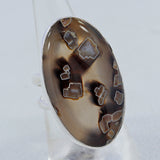 Turkish Stick Agate Sterling Silver Dual Band Ring