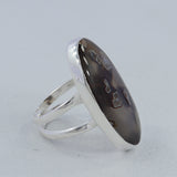 Turkish Stick Agate Sterling Silver Dual Band Ring