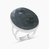 Moss Agate Silver Rings