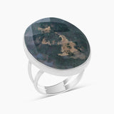 Moss Agate Silver Rings