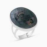 Moss Agate Silver Rings