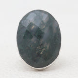 Moss Agate Silver Rings