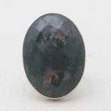 Moss Agate Silver Rings