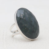 Moss Agate Silver Rings