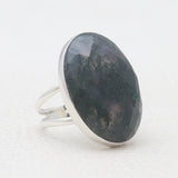 Moss Agate Silver Rings