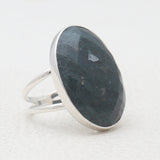 Moss Agate Silver Rings